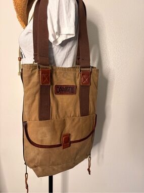 Duluth Trading Co brown  Canvas Messenger Bag with Brown Straps